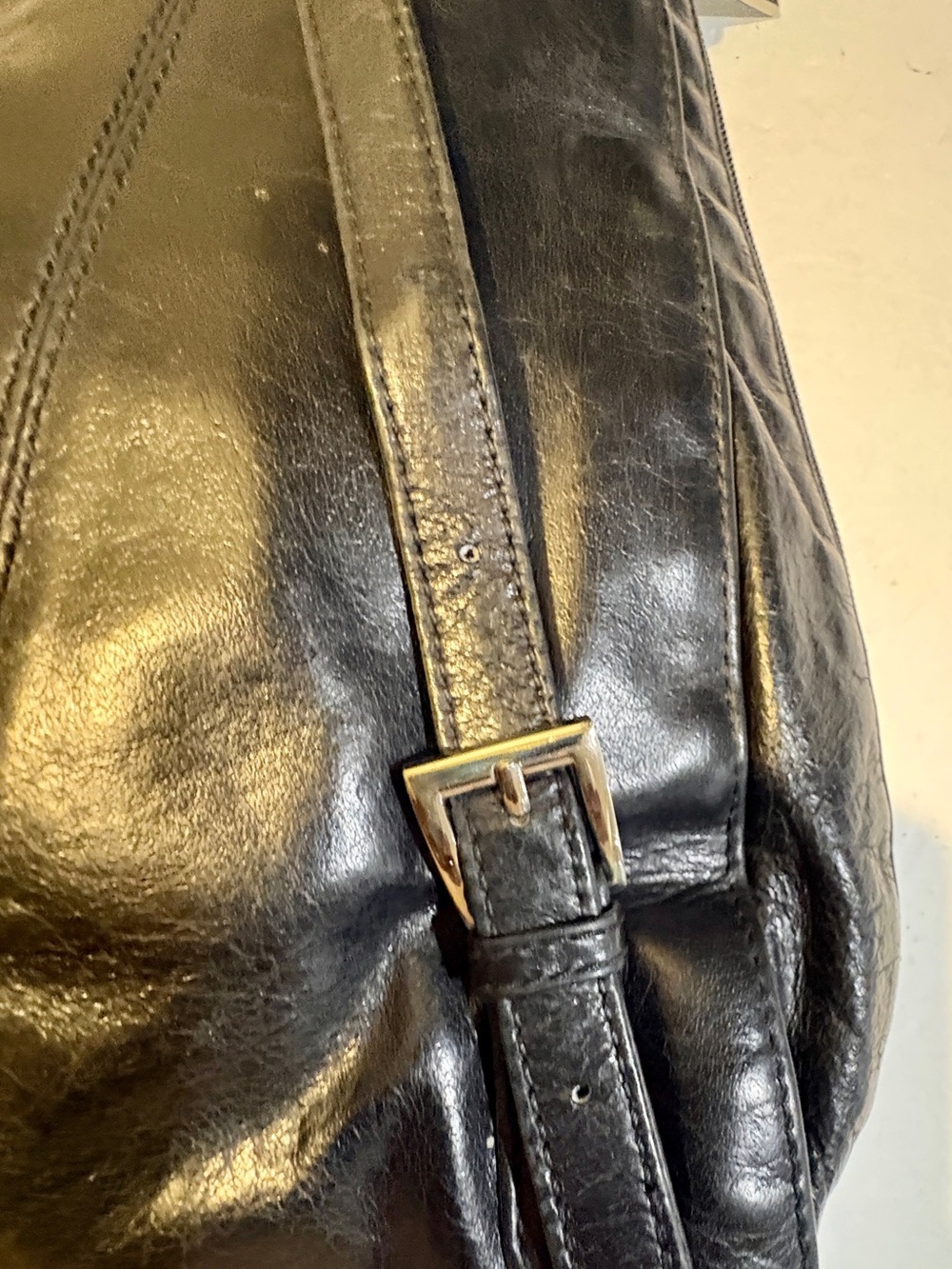 HOBO Black Leather Backpack Slouchy Vintage Style. - Picture 10 of 13